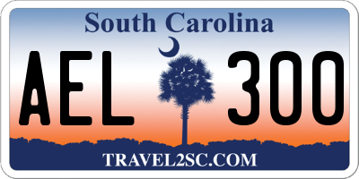 SC license plate AEL300