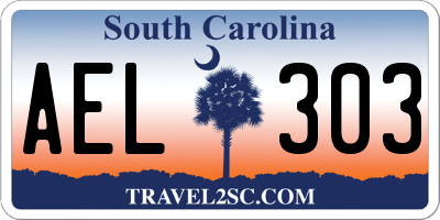 SC license plate AEL303