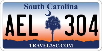 SC license plate AEL304