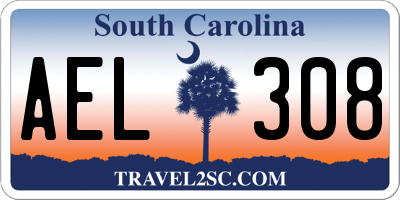 SC license plate AEL308