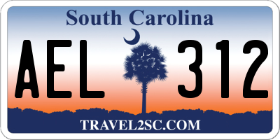 SC license plate AEL312