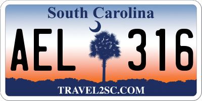 SC license plate AEL316