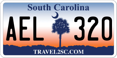 SC license plate AEL320