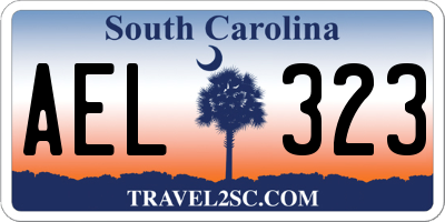 SC license plate AEL323
