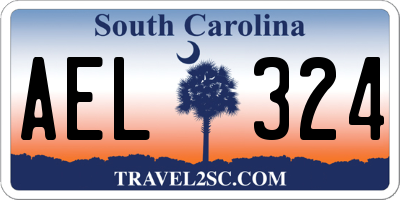 SC license plate AEL324