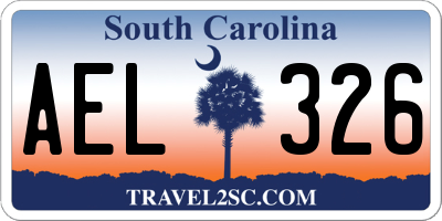 SC license plate AEL326