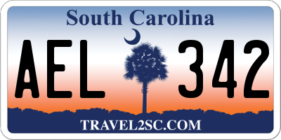 SC license plate AEL342