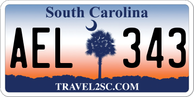 SC license plate AEL343