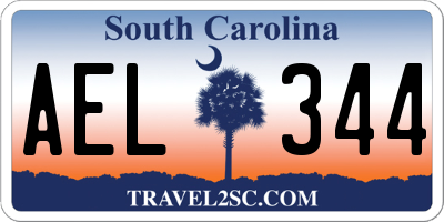 SC license plate AEL344