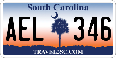 SC license plate AEL346