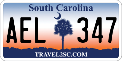SC license plate AEL347