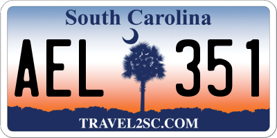 SC license plate AEL351