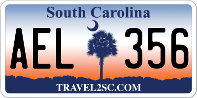 SC license plate AEL356