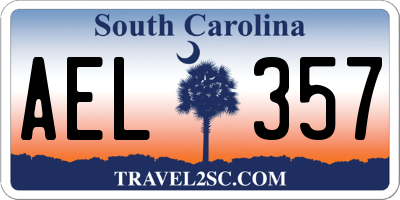 SC license plate AEL357