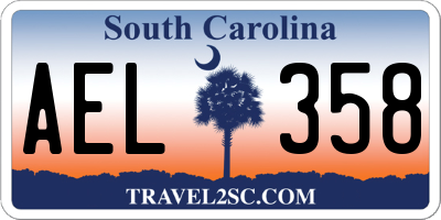 SC license plate AEL358