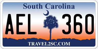 SC license plate AEL360
