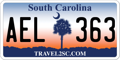 SC license plate AEL363