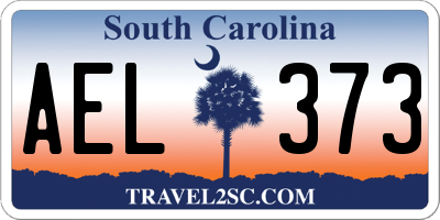 SC license plate AEL373