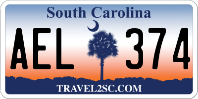 SC license plate AEL374