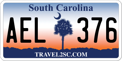 SC license plate AEL376