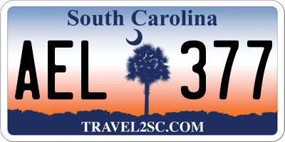 SC license plate AEL377