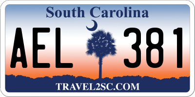 SC license plate AEL381