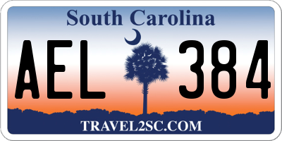 SC license plate AEL384