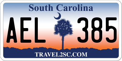 SC license plate AEL385