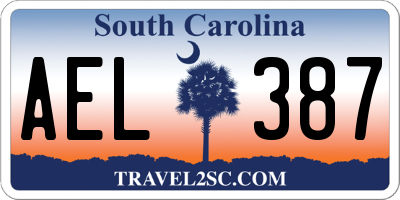 SC license plate AEL387