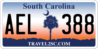 SC license plate AEL388