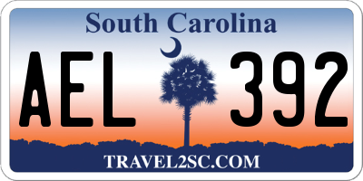 SC license plate AEL392
