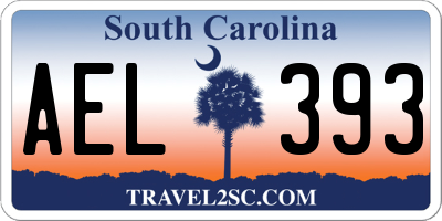 SC license plate AEL393
