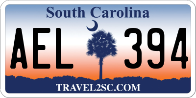 SC license plate AEL394