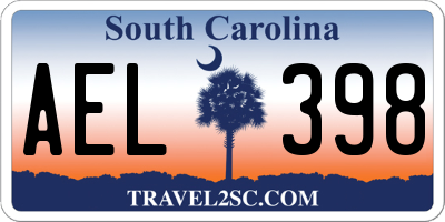 SC license plate AEL398