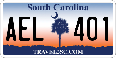 SC license plate AEL401