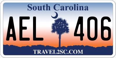 SC license plate AEL406