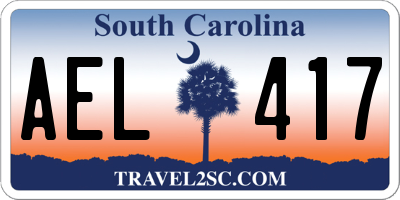 SC license plate AEL417