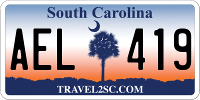 SC license plate AEL419