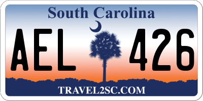 SC license plate AEL426