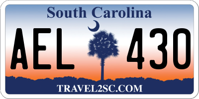 SC license plate AEL430