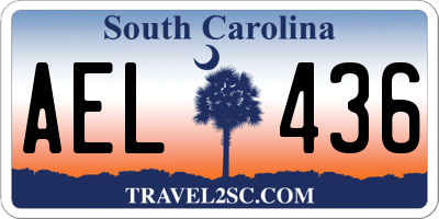 SC license plate AEL436