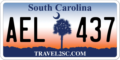 SC license plate AEL437