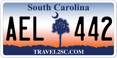 SC license plate AEL442