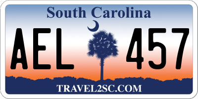SC license plate AEL457