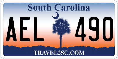SC license plate AEL490