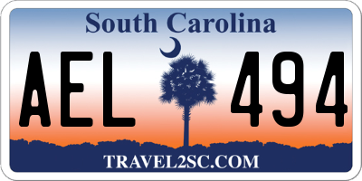 SC license plate AEL494