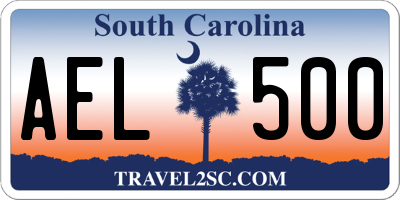 SC license plate AEL500