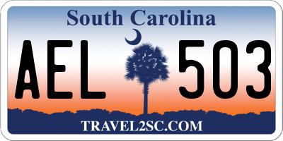 SC license plate AEL503