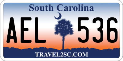 SC license plate AEL536