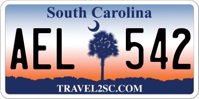 SC license plate AEL542